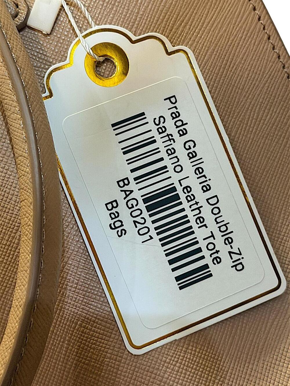 Prada Galleria Double Zip Saffiano Leather Tote Bag Nude Beige Blush Pink Large - Picture 13 of 13